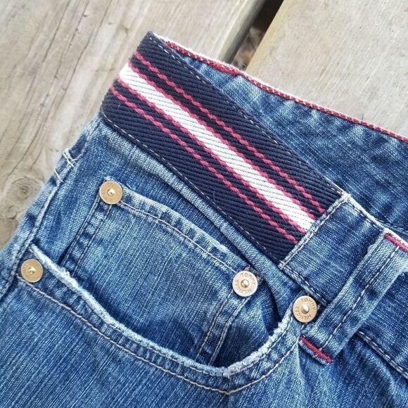 Vintage 90s y2k Tommy Hilfiger Sport Stripe Low Rise Bootcut Jeans 12 - Picture 7 of 9